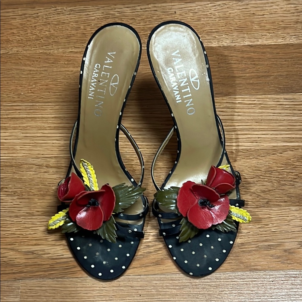 Valentino Garavani Black Floral Women's Shoes